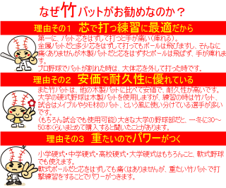 【野球バット】竹バット硬式軟式少年中学高校大学硬式軟式激安などさまざまな野球に対応!実打可トレーニングバット【takebat-1】