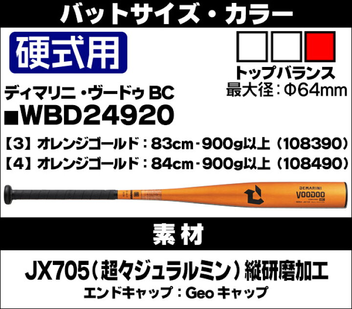 楽天市場】硬式バット / ヴードゥ ディマリニ 硬式 バット 金属 2024 
