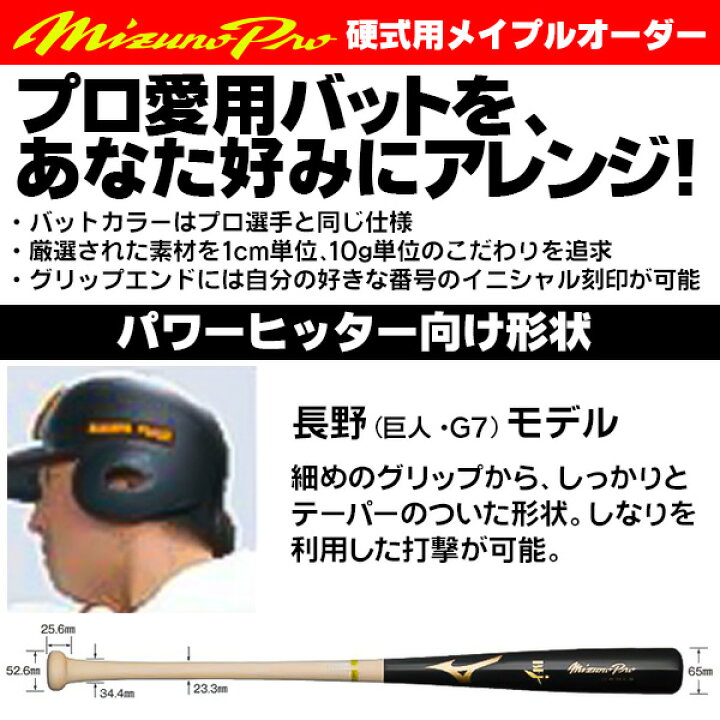 楽天市場】長野モデルをあなた好みにアレンジ！ ミズノ 硬式木製バット 