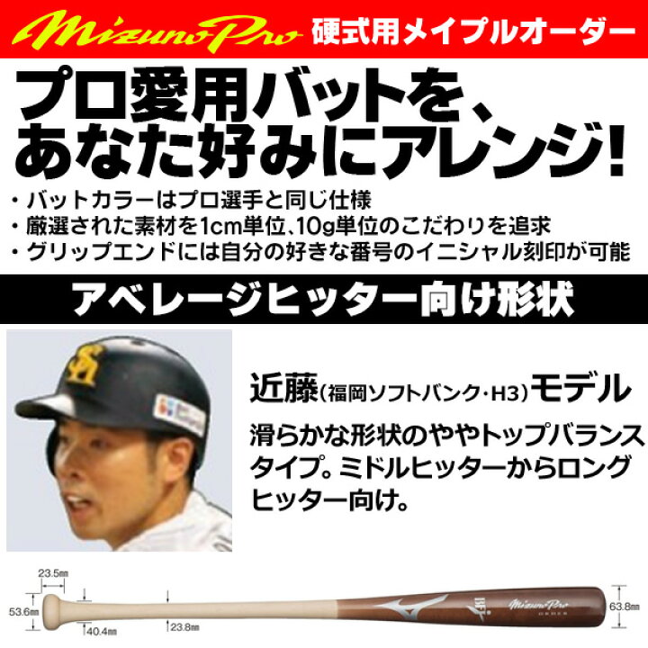 楽天市場】近藤モデルをあなた好みにアレンジ！ ミズノ 硬式木製  