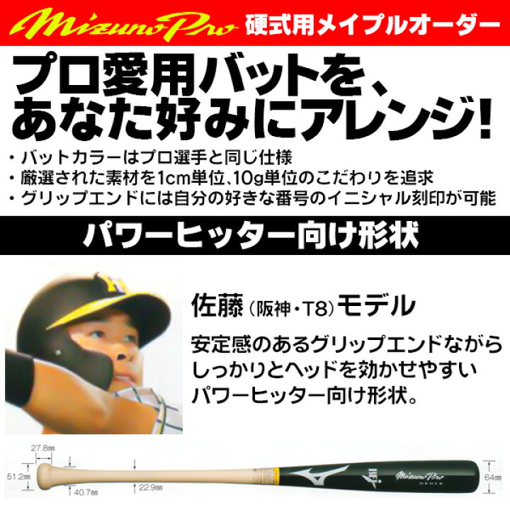 楽天市場】佐藤モデルをあなた好みにアレンジ！ ミズノ 硬式木製バット 