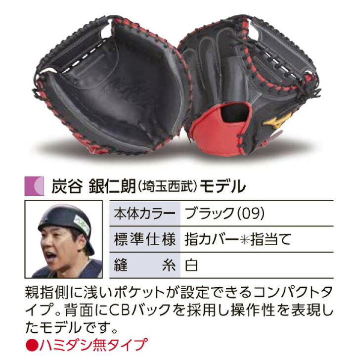 楽天市場】ミズノプロ オーダーグラブ 軟式キャッチャーミット 炭谷銀 