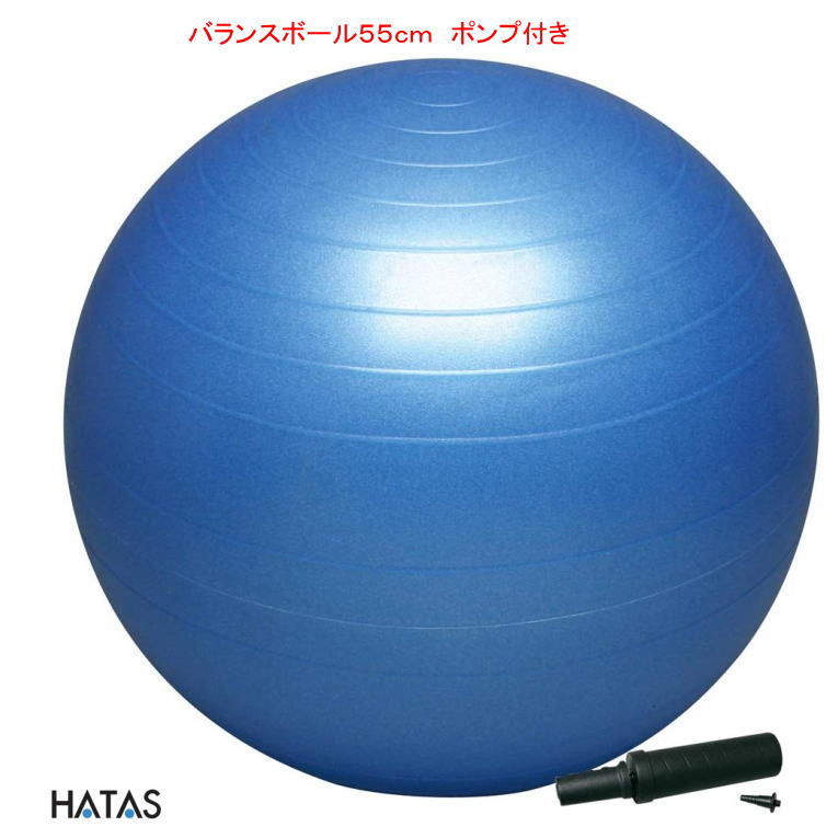 お腹回りのコア 日本メーカー新品 内部 筋力を鍛る 破裂しない バーストコントロールシステム バランスボール Hatas 55cm Db55p ハタス セーフティ ポンプ付