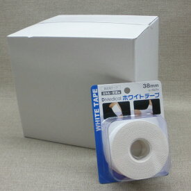 16本 テーピングテープ 38mm 非伸縮 太もも 足首 捻挫 ホワイトテープ 1箱 テーピング 固定テープ dtape-38-16