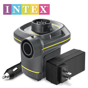 66633 INTEX エレクトリックポンプ 0.86kg | 日本正規品 インテックス intex 家庭用AC100V & シガーソケットDC12V 2WAYの欲張りタイプ ノズルも3タイプ付属 簡単操作 プール 海 エアーポンプ 当日〜2日