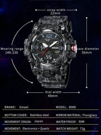 [ お取寄商品 7から10営業日程度でお届け予定 ] 腕時計 メンズ デジタル 1個 ブラック 抽象パターン ストラップ スポーティ 耐水性 カレンダー アラーム ラウンドダイヤルデジタルウォッチ , 日常
