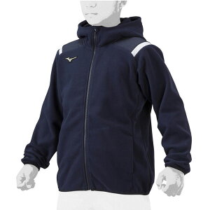 ミズノ MIZUNO フリース パーカー ジャケット ジュニア ミズノ グローバルエリート フリースフーディ 長袖 フード付き ジップアップ フルジップ 冬用 防寒ウェア 12JEAK88 フーディー トレーニン