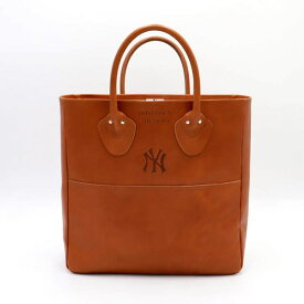 トートバック バック かばん 革トートバック MLB LEATHER TOTE ヤンキース キャメル 指導者 保護者 おしゃれ