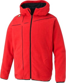 【12/13 10時から ポイント最大15倍！】 デサント DESCENTE 野球 フリースジャケット アウター パーカー ウインドブレーカー フルジップ 長袖 メンズ 男性 ベースボール 起毛 防寒 防風 保温 部活 練習 トレーニング DBX2660C RED