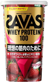 【7/15 ポイント最大10倍】 ザバス SAVAS ザバス ホエイプロテイン 100 ストロベリー味 280G 筋力UP プロテイン ダイエット ジム ウエイト 運動 健康 2635128