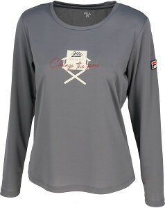 【10/30 ポイント最大10倍】 フィラ FILA テニス ロングスリーブグラフィックTシャツ レディース ウィメンズ 女性 大人 長袖 ロンT トップス ウェア ロゴ ピンストライプ ベロアジャガード 部活