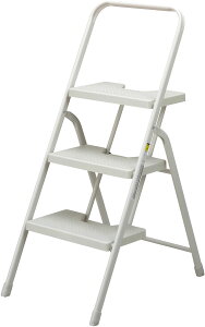 【10/24 20時から ポイント最大10倍!】 フォールディングステップ FOLDING STEP アウトドア フォールディングステップ3段 アイボリー 踏み台 足場 脚立 荷下ろし 折りたたみ スリム収納 ワンタッ