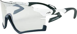 【10/30 ポイント最大10倍】 エアフライ Airfly 鼻パッドがないスポーツサングラス AF-306 C-3RE ホワイトマット 調光シルバーレンズレンズ装着 AF306C3
