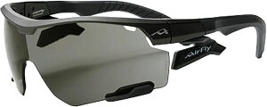 【10/24 20時から ポイント最大10倍!】 エアフライ Airfly 鼻パッドがないスポーツサングラス AF-30X C-4 ガンメタルマット スポーティシェイプ 7 カーブ 偏光グレーレンズ装着 AF30XC4PG