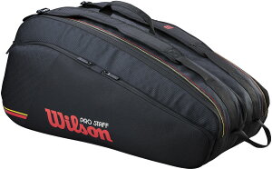 �y26���܂� �G���g���[�őS�iP10�{�z �E�C���\�� Wilson �e�j�X PRO STAFF CLASSIC 12PK RACKET BAG BLACK WR80517010