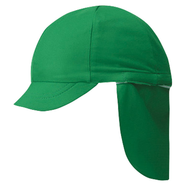 FOOTMARK 日本最大級の品揃え フットマーク 帽子 超人気 専門店 グリーン 取り外しタイプ フットマークフラップ付き体操帽子 10121507