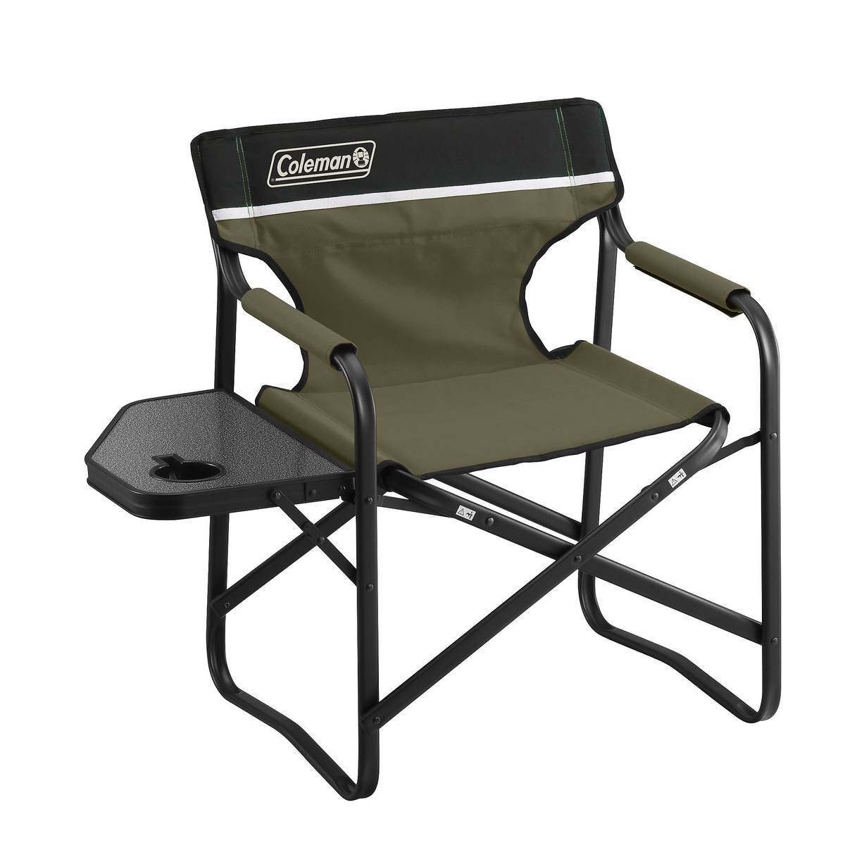コールマン キャンプ用品 ファミリーチェア 椅子 COLEMAN サイドテーブル付デッキチェア オリーブ 新作製品 世界最高品質人気 2000033809 ギフト