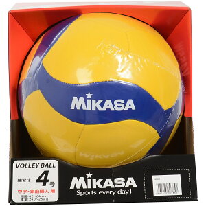 MIKASA (ミカサ) バレー4号 レクリエーション 縫い 黄/青 バレーボール 4号ボール 4 V455W