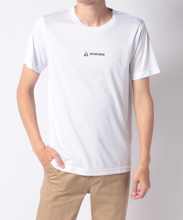 アスフォーム メンズスポーツウェア 高品質 半袖機能Tシャツ ベーシック Tシャツ 特価キャンペーン AF-S21-010-013 ATHFORM メンズ ホワイト
