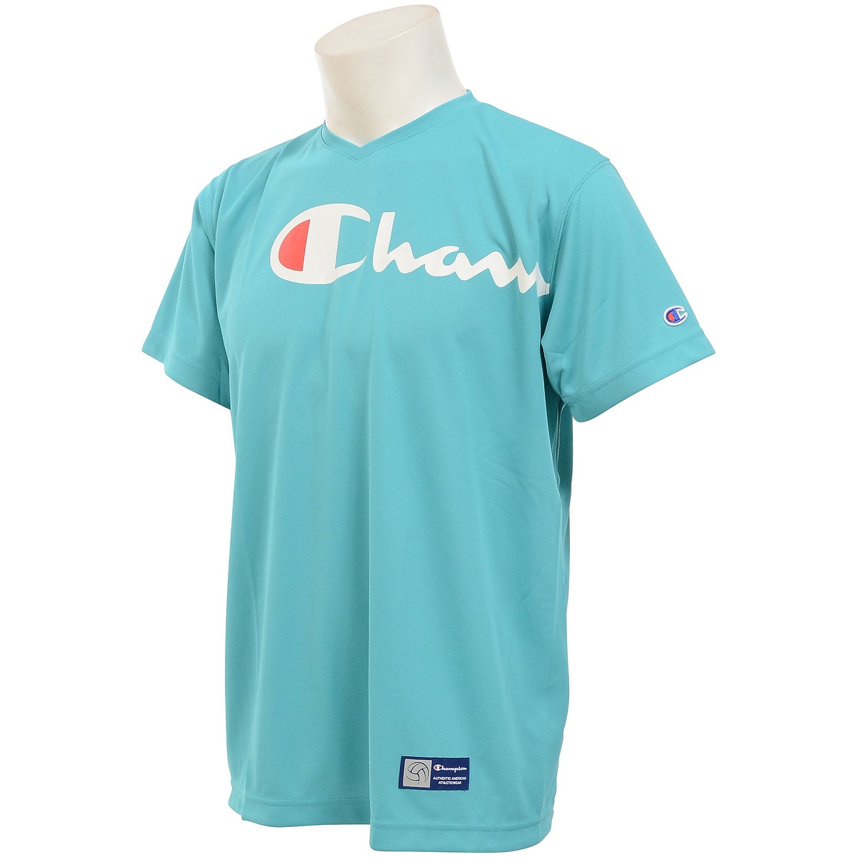 チャンピオン 在庫一掃 バレーボール 半袖Tシャツ １着でも送料無料 PRACTICE T-SHIRT Champion アクアブルー 325 メンズ C3-UV304