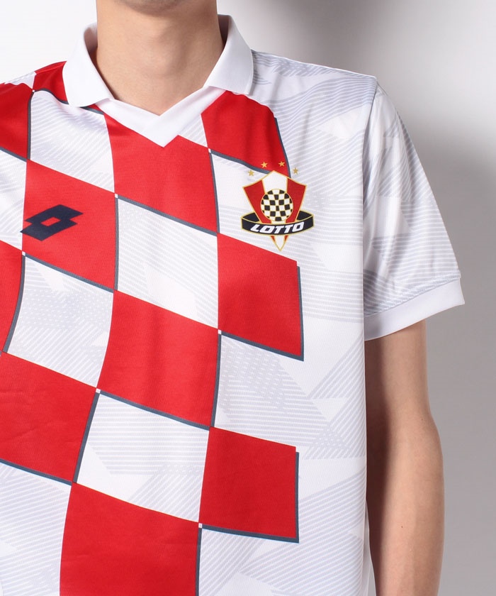 今ダケ送料無料ロット (LOTTO) LEGEND ゲームシャツ クロアチア ホワイト サッカー 半袖プラクティスシャツ メンズ  LO-S22-002-004 メンズウェア
