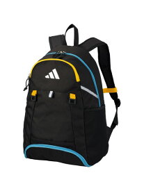 アディダス adidas ボール用デイパック　24L　黒色×黄色×青色（外付けネット） ボール ボールバッグ
