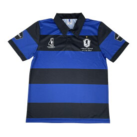 スポーツショップ日本人×soccer junky コラボ襟付きサッカーユニフォームシャツ ブルー×ブラック Sサイズ Mサイズ Lサイズ 日本人 サッカージャンキー ユニフォームシャツ スポーツ サッカー フットサル メンズ ボーダー SJNJ002