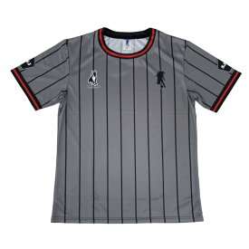 スポーツショップ日本人×soccer junky コラボサッカーユニフォームシャツ グレー Sサイズ Mサイズ Lサイズ Oサイズ 日本人 サッカージャンキー ユニフォームシャツ スポーツ サッカー フットサル メンズ ストライプ NHJ007