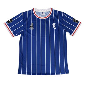 スポーツショップ日本人×soccer junky コラボサッカーユニフォームシャツ ブルー Sサイズ Mサイズ Lサイズ Oサイズ 日本人 サッカージャンキー ユニフォームシャツ スポーツ サッカー フットサル メンズ ストライプ NHJ007