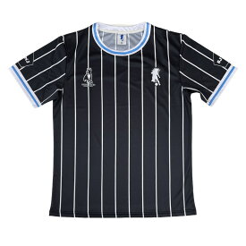 スポーツショップ日本人×soccer junky コラボサッカーユニフォームシャツ ブラック Sサイズ Mサイズ Lサイズ Oサイズ 日本人 サッカージャンキー ユニフォームシャツ スポーツ サッカー フットサル メンズ ストライプ NHJ007
