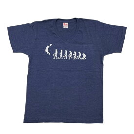 スポーツブレインオリジナルVネックTシャツ オリジナル Vネック 進化論Tシャツ アスレ Tシャツ スポーツ 運動 カジュアル ラフ 9801 594 Mサイズ Lサイズ ネイビー ヴィンテージヘザーネイビー