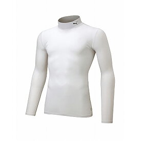 プーマ　ジュニアサイズ　コンプレッションモックネックLSシャツ　656332　プーマホワイト/プーマブラック　インナー　アンダーウェア　コンプレッションシャツ　長袖　ロングスリーブ
