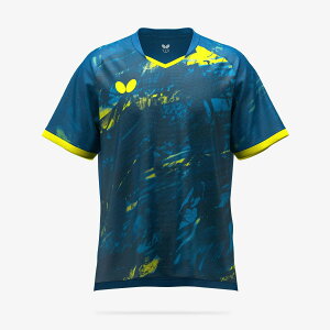 バタフライ ペルセード・シャツ 46550 マリン/イエロー 卓球 ユニフォーム