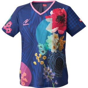 ニッタク モダンフラワーシャツ(レディースモデル) NW2221 ネイビー 卓球 ユニフォーム