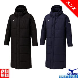 2025モデル メンズ テックフィルブレスサーモコート ミズノ MIZUNO ベンチコート メンズ ユニセックス 32MEC550 ロングコート 防寒 暖かい コート あったかい 防寒着 クーポン付き bench coat 男女兼用 送料無料 クーポン