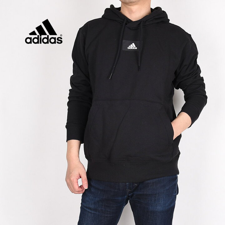 楽天市場 アディダス Adidas カジュアル メンズ パーカー トップス ロゴ ファッション M Ess Fv スウェットフーディ He4354 黒 Sports アイビー