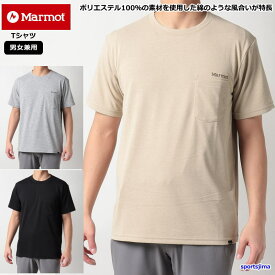 マーモット Tシャツ 半袖 メンズ トレーニングウェア 胸ポケット付き TOMTJA49 吸汗速乾 ストレッチ ランニング アウトドア 登山 山 レジャー キャンプ スポーツウェア ウェア ウエア 男女兼用 ゆうパケット対応