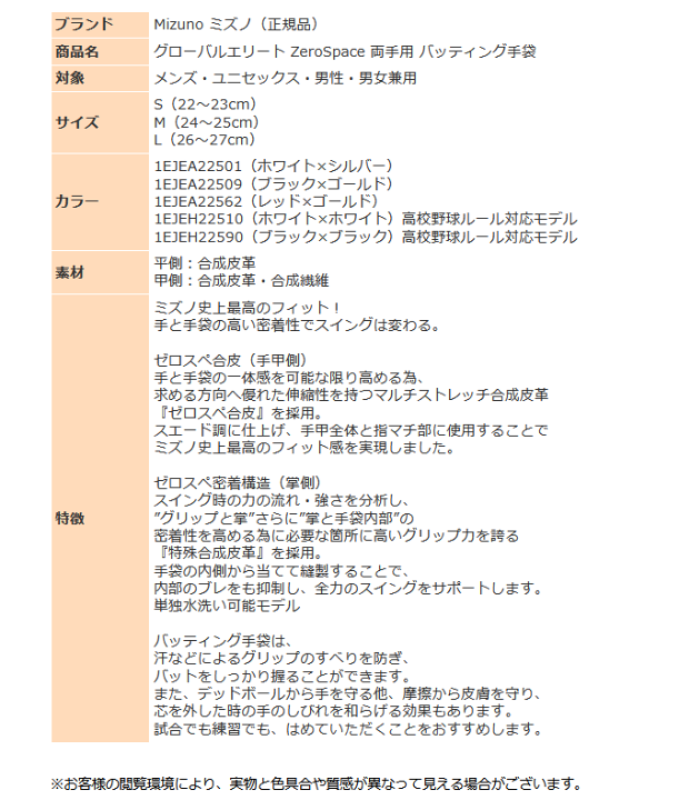 楽天市場】ミズノ バッティンググローブ 両手 メンズ 野球 バッター用