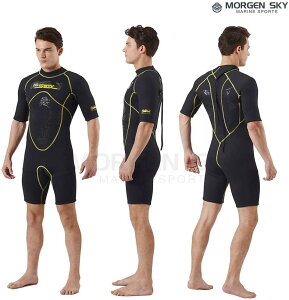 【送料無料】MORGEN SKY ウェットスーツ スプリング メンズ レディース 半袖 脱着簡単3mm ショート丈 男性用 女性用あり 1103 1104