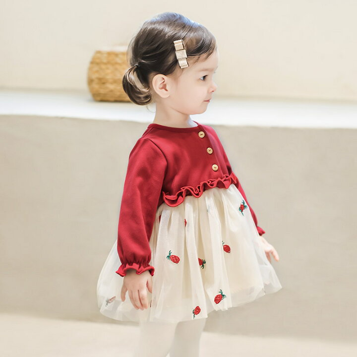 楽天市場 ベビーワンピース チュチュドレス チュールスカート ベビー服 女の子 赤ちゃん服 ベビードレス 長袖 女の子 春秋服 プリンセス風 お出かけ プレゼント 結婚式 発表会 出産御祝い Morgen Sky 楽天市場店
