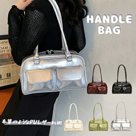 ＼15Point／ショルダーバッグ シルバー レディース 小さめ ミニ ワンショルダー キラキラ シルバー バック PU レザー ハンドバッグ お財布バッグ ダブルポケット トートバッグ スクエア型 カバン サコッシュ おしゃれ かわいい 脇下 通勤 JK 通学 肩掛け BAG801