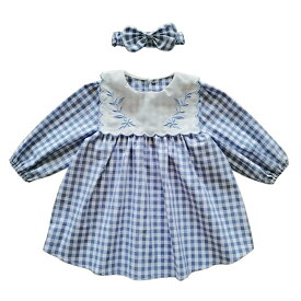 ★送料無料★ ベビー服 ワンピース 女の子 幼児 子供 付け襟 可愛い キッズ 森ガール お姫様風 ふんわり ギャザー チェック柄 花 長袖 春夏秋 チュニック お出かけ プレゼント 結婚式 発表会 出産御祝い 1-6歳