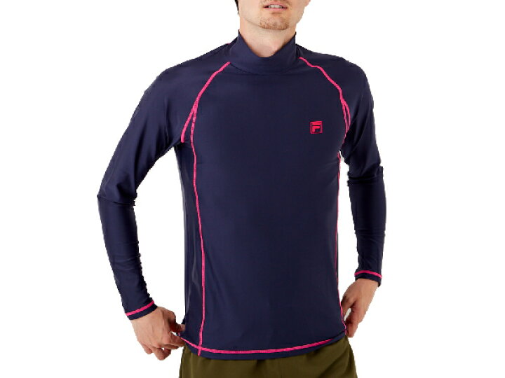 楽天市場 フィラ Fila ラッシュガード メンズ オールシーズン ネイビー 紺 水泳 スイム 海水浴 ラッシュガード Nv スポーツマリオ