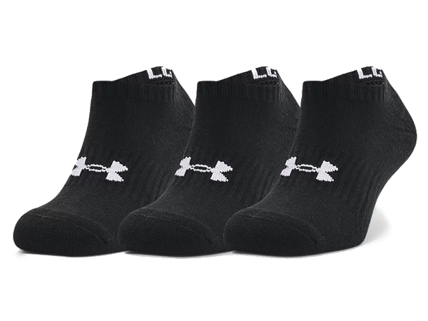 スポーツ 靴下 ソックス アンダーアーマー UNDER ARMOUR コア 3足セット ブラック 1363241-001 新作製品 セール特別価格 世界最高品質人気 ノーショー