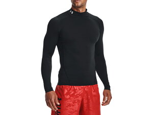 アンダーアーマー UNDER ARMOUR ヒートギアアーマー ロングスリーブ シャツ モック メンズ ブラック 黒 スポーツ トレーニング インナー 長袖 1369606-001