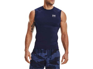 アンダーアーマー UNDER ARMOUR ヒートギアアーマー コンプレッション スリーブレス シャツ メンズ ネイビー 紺 スポーツ トレーニング インナー 袖なし 1361522-410