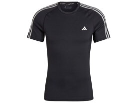 アディダス adidas テックフィット スリーストライプス トレーニング半袖Tシャツ メンズ 春 夏 ブラック 黒 スポーツ トレーニング 半袖 Tシャツ RP431-HD3525