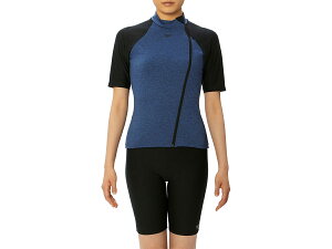 �X�s�[�h speedo Curvy Boom Short Sleeve Zip Sepa �J�[���B�[�u�[���V���[�g�X���[�u�W�b�v�Z�p ���f�B�[�X �l�C�r�[ �� ���j �X�C�� �t�B�b�g�l�X ���� SFW32360-XB