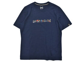 【マラソン期間限定クーポン付き！】スーパーナチュラル sn super.natural エスエヌ アート Tシャツ × HONAMI TSUBOI レディース 春 夏 ネイビー 紺 スポーツ フィットネス 半袖 Tシャツ SNWJ10193-J161