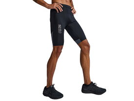 2XU ツータイムズユー ライトスピード リアクト コンプレッションショート メンズ オールシーズン 着圧 ブラック 黒 スポーツ トレーニング ハーフ タイツ MA7050B-BLK×WRF